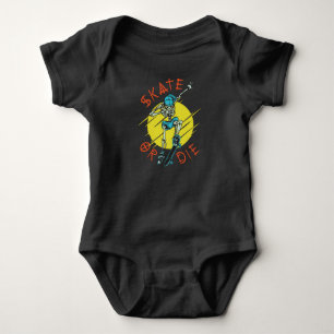 Schaats of die Skeleton Skateboarder Romper