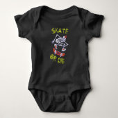 Schaats of die Skeleton Skateboarder Romper (Voorkant)