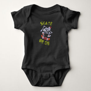 Schaats of die Skeleton Skateboarder Romper