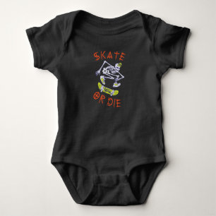 Schaats of die Skeleton Skateboarder Romper