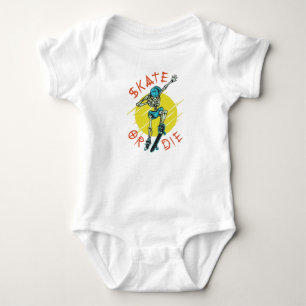 Schaats of die Skeleton Skateboarder Romper
