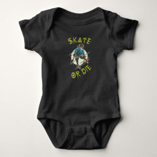 Schaats of die Skeleton Skateboarder Romper