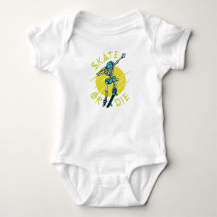 Schaats of die Skeleton Skateboarder Romper