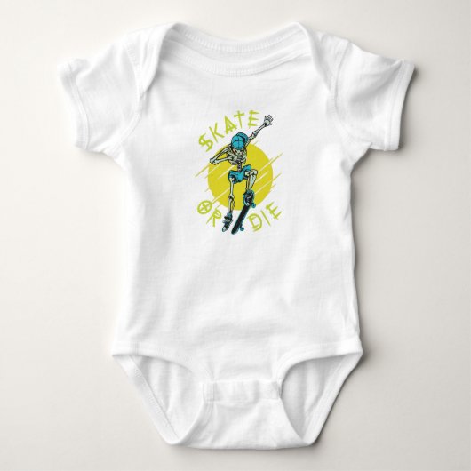 Schaats of die Skeleton Skateboarder Romper (Voorkant)