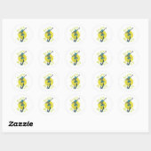 Schaats of die Skeleton Skateboarder Ronde Sticker (Vel)