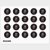 Schaats of die Skeleton Skateboarder Ronde Sticker (Vel)