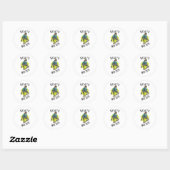 Schaats of die Skeleton Skateboarder Ronde Sticker (Vel)