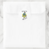 Schaats of die Skeleton Skateboarder Ronde Sticker (Tas)