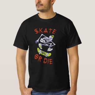 Schaats of die Skeleton Skateboarder T-shirt
