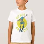 Schaats of die Skeleton Skateboarder T-shirt (Voorkant)