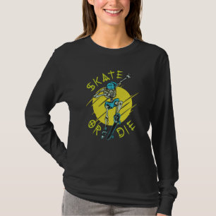 Schaats of die Skeleton Skateboarder T-shirt