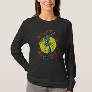Schaats of die Skeleton Skateboarder T-shirt