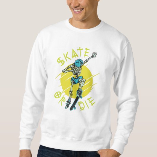 Schaats of die Skeleton Skateboarder Trui (Voorkant)