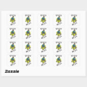 Schaats of die Skeleton Skateboarder Vierkante Sticker (Vel)