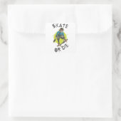 Schaats of die Skeleton Skateboarder Vierkante Sticker (Tas)
