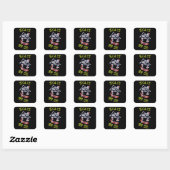 Schaats of die Skeleton Skateboarder Vierkante Sticker (Vel)