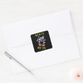 Schaats of die Skeleton Skateboarder Vierkante Sticker (Envelop)