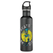 Schaats of die Skeleton Skateboarder Waterfles (Voorkant)