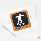 schaats of dieet vierkante sticker (Envelop)