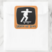 schaats of dieet vierkante sticker (Tas)