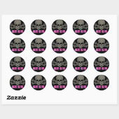 schaats of gesteente getextureerde schedel ronde sticker (Vel)