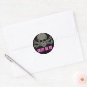 schaats of gesteente getextureerde schedel ronde sticker (Envelop)