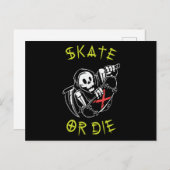 Schaats of grim Reaper Skeleton Skateboarder Briefkaart (Voorkant / Achterkant)