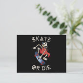 Schaats of grim Reaper Skeleton Skateboarder Briefkaart (Staand voorkant)