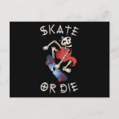 Schaats of grim Reaper Skeleton Skateboarder Briefkaart (Voorkant)