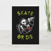 Schaats of grim Reaper Skeleton Skateboarder Kaart (Voorkant)