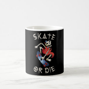 Schaats of grim Reaper Skeleton Skateboarder Koffiemok