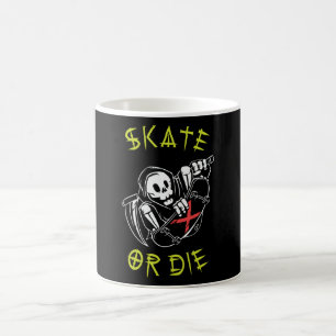 Schaats of grim Reaper Skeleton Skateboarder Koffiemok