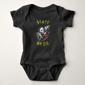 Schaats of grim Reaper Skeleton Skateboarder Romper (Voorkant)
