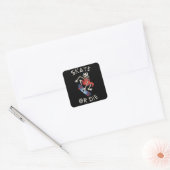 Schaats of grim Reaper Skeleton Skateboarder Vierkante Sticker (Envelop)