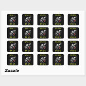 Schaats of grim Reaper Skeleton Skateboarder Vierkante Sticker (Vel)