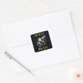 Schaats of grim Reaper Skeleton Skateboarder Vierkante Sticker (Envelop)