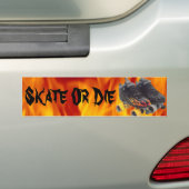 Schaats- of sterbumpersticker (rollerskaten) bumpersticker (Op auto)