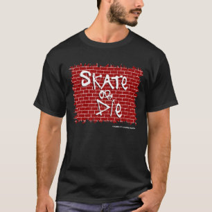 Schaats of sterf donkere T-shirt