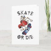 Schaats of sterf grappig Skelet Skateboarder Kaart (Voorkant)