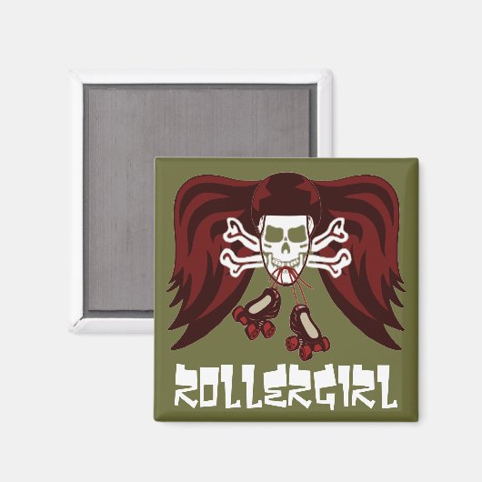 Schaats of sterf met engel vleugels magneet (Voorkant / Achterkant)