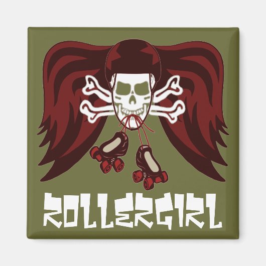 Schaats of sterf met engel vleugels magneet (Voorkant)