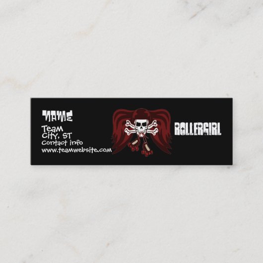 Schaats of sterf met engel vleugels mini visitekaartje (Voorkant)