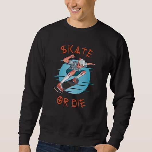 Schaats of sterf Skateboarder Jongen Trui (Voorkant)