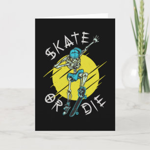 Schaats of sterf Skelet Skateboarder Kaart