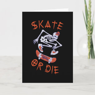 Schaats of sterf Skeleton Skateboarder Kaart