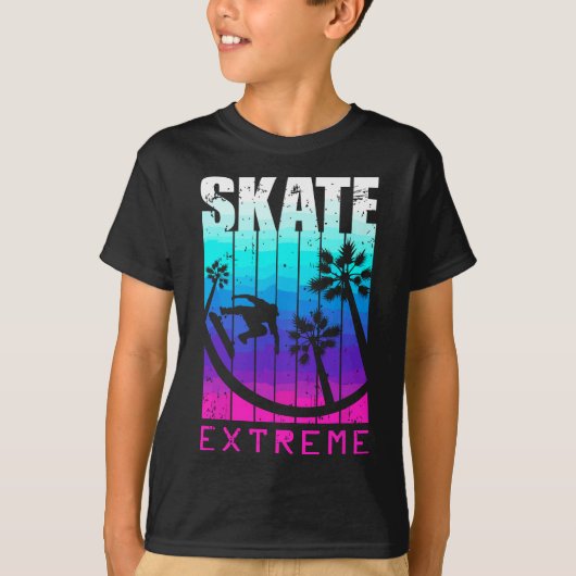 Schaats of sterft, skateboardstraat Extreme Attitu T-shirt (Voorkant)