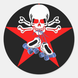 Schaats of sterren met aanwijsapparaat ronde sticker