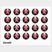 Schaats of sterven met jammer star ronde sticker (Vel)