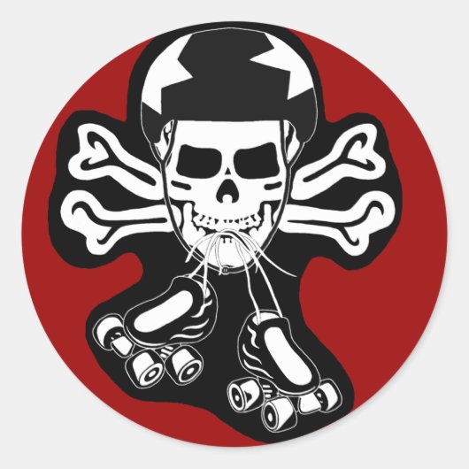 Schaats of sterven ronde sticker (Voorkant)