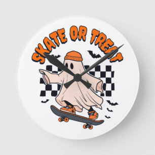 Schaats of Treat Ghost Halloween Ronde Klok